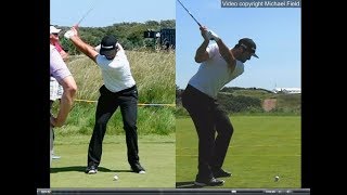 Jon Rahm golf swing  Long Iron faceon amp downtheline July 2017 [upl. by Nit]