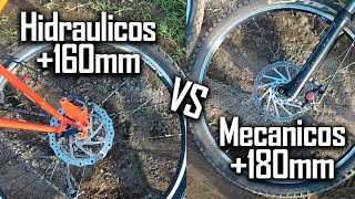 Frenos hidráulicos 160mm VS mecánicos 180mm  ¿Cuáles son mejores [upl. by Attaynek]