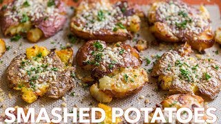 Crispy SMASHED POTATOES  Easy Side Dish [upl. by Verdi]