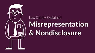 Misrepresentation and Nondisclosure  Contracts  Defenses amp Excuses [upl. by Direj]