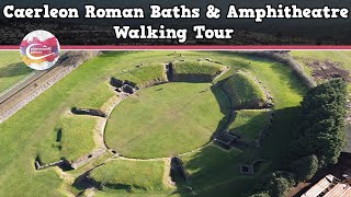 CAERLEON ROMAN BATHS amp AMPHITHEATRE WALES  Walking Tour  Pinned on Places [upl. by Peppel]