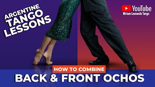 ARGENTINE TANGO Basic Step  Front amp Back Ochos  Tango lesson for beginners [upl. by Nurse]