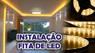 COMO INSTALAR FITA DE LED NO REBAIXAMENTO DE GESSO  SALA DE ESTAR ILUMINAÇÃO [upl. by Twum]