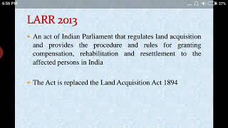 Land Acquisition Rehabilitation amp Resettlement Act [upl. by Amann]