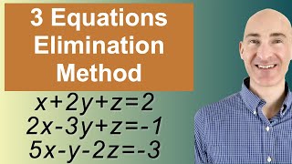 Solving Systems of 3 Equations Elimination [upl. by Birkner]