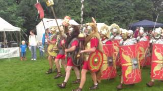 Roman Reenactment at the Amphitheatre in Caerleon Marching In [upl. by Dhruv]