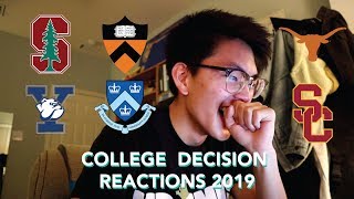 COLLEGE DECISION REACTIONS 2019 Princeton Yale Columbia Stanford USC amp UT Austin [upl. by Medlin]