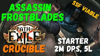 PoE Starter Build Assassin Frost Blades 2M DPS 5L Freeze Everything [upl. by Innattirb436]