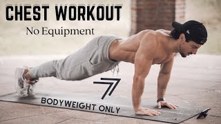 CHEST WORKOUT HOME ROUTINE  BODYWEIGHT EXERCISES  Rowan Row [upl. by Cusick]