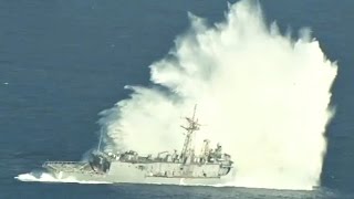 Sinking A Navy Frigate With Missiles And Torpedoes – SINKEX Sinking Exercise [upl. by Zonnya198]