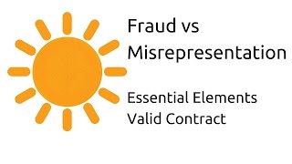 Fraud vs Misrepresentation  Other Essential Elements of a Valid Contract  CA CPT  CS amp CMA [upl. by Anide]