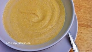 Jamaican Cornmeal Porridge Recipe Video [upl. by Dnyletak]