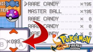 How To Get Unlimited Master Balls amp Rare Candy In Pokemon Fire Red Cheat Codes [upl. by Treblig]